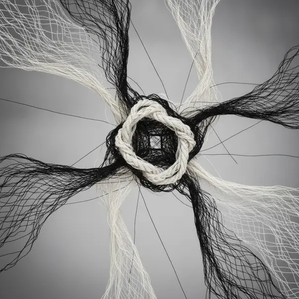 Abstract editorial visual for collaboration and inspiration